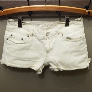 American Eagle distressed yellow shorts stretch